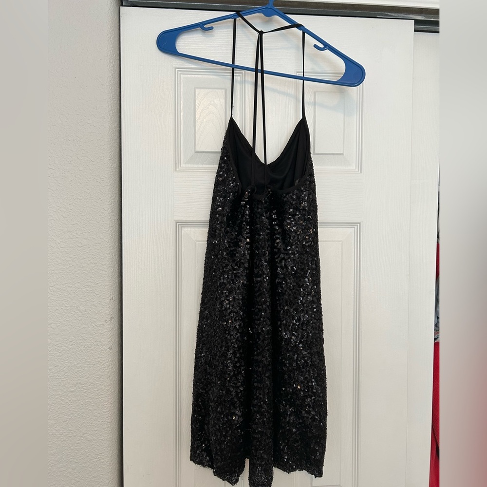 Black Sequin Mini Dress